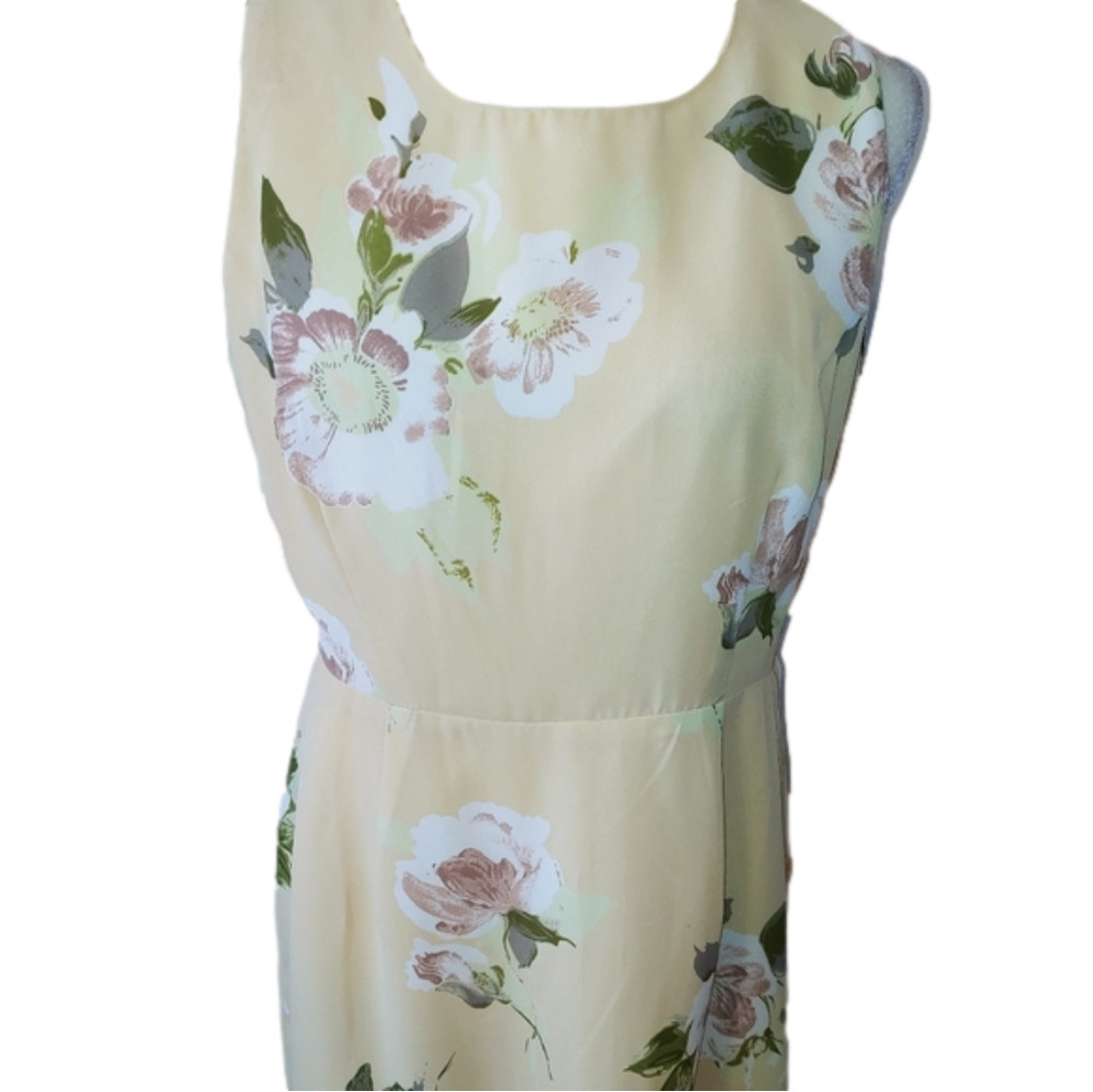 Vintage Yellow Floral Dress 12